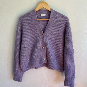 CLOSED Cardigan Womens Size Medium Lilac Breeze Alpaca Wool Sweater Cozy Fairy
